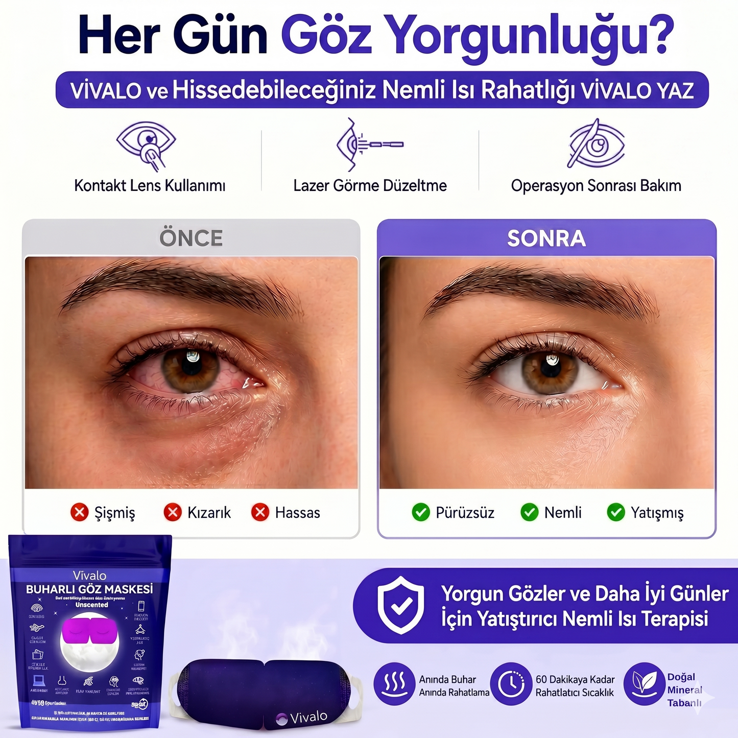 Vivalo™ Buhar Göz Maskesi