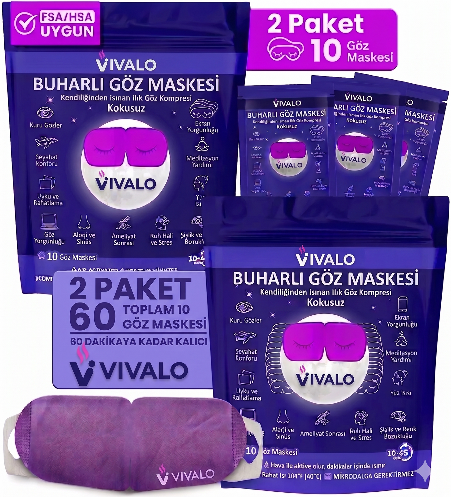 Vivalo™ Buhar Göz Maskesi